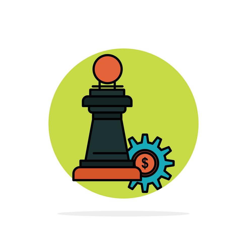 Chess Business Strategy Success Abstract Circle Background Flat color Icon vector