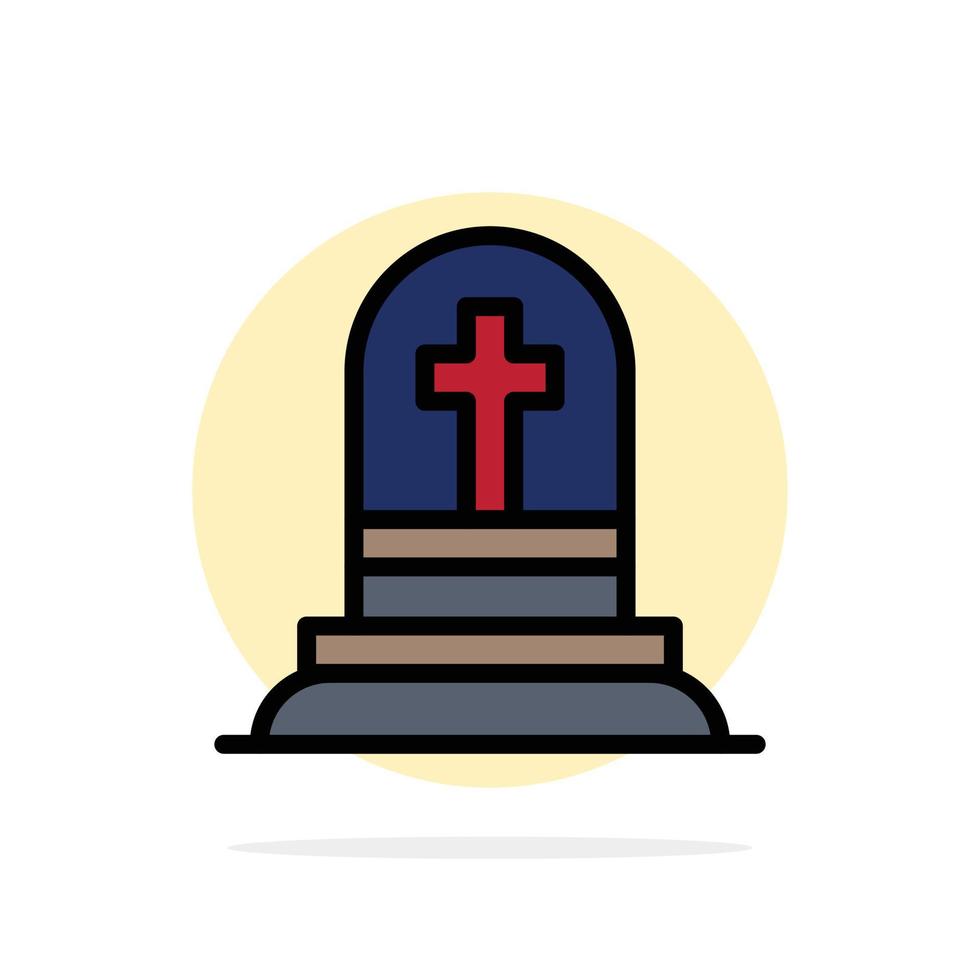 Death Grave Gravestone Rip Abstract Circle Background Flat color Icon vector