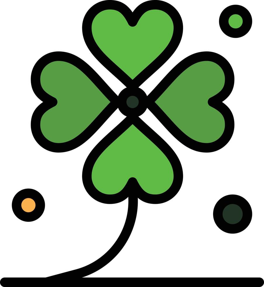 Clover Four Ireland Irish Lucky Business Logo Template Flat Color vector