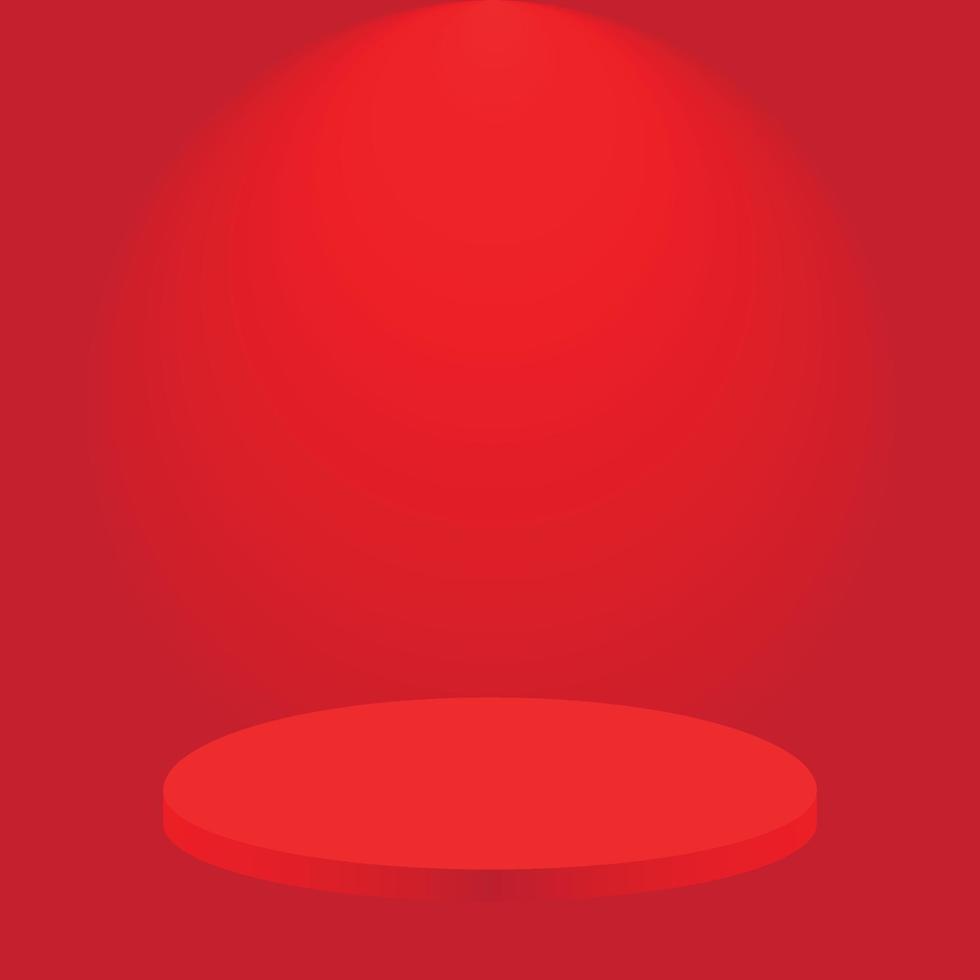 Red gradient studio background for product display vector