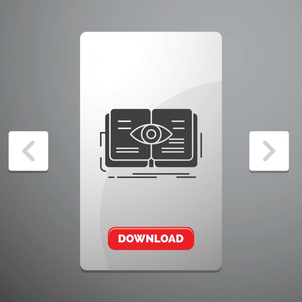 knowledge, book, eye, view, growth Glyph Icon vector