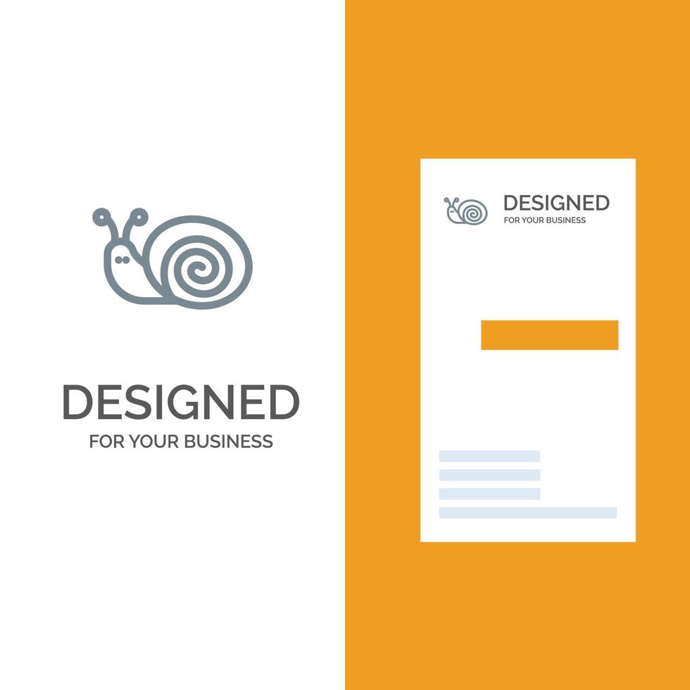 Bug Easter Snail Spring Grey Logo Design and Business Card Template vector