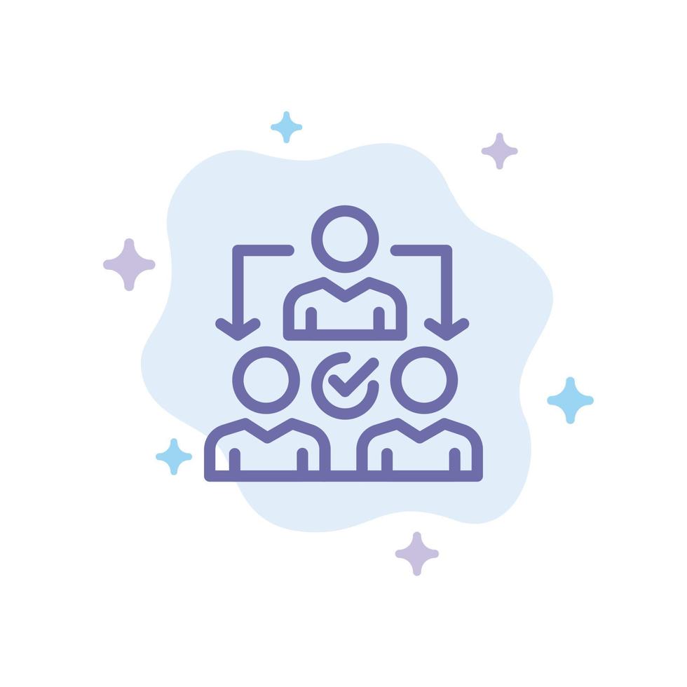 Assignment Delegate Delegating Distribution Blue Icon on Abstract Cloud Background vector