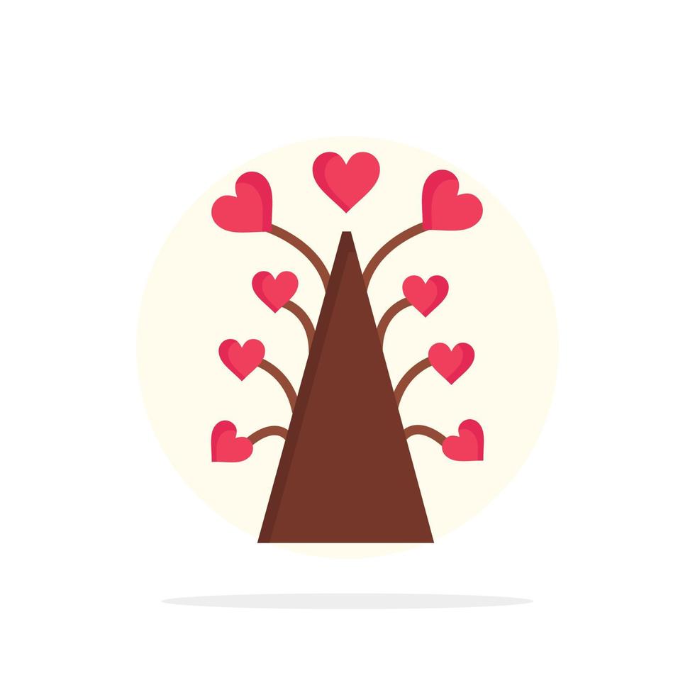 amor árbol corazón san valentín día de san valentín círculo abstracto fondo color plano icono vector
