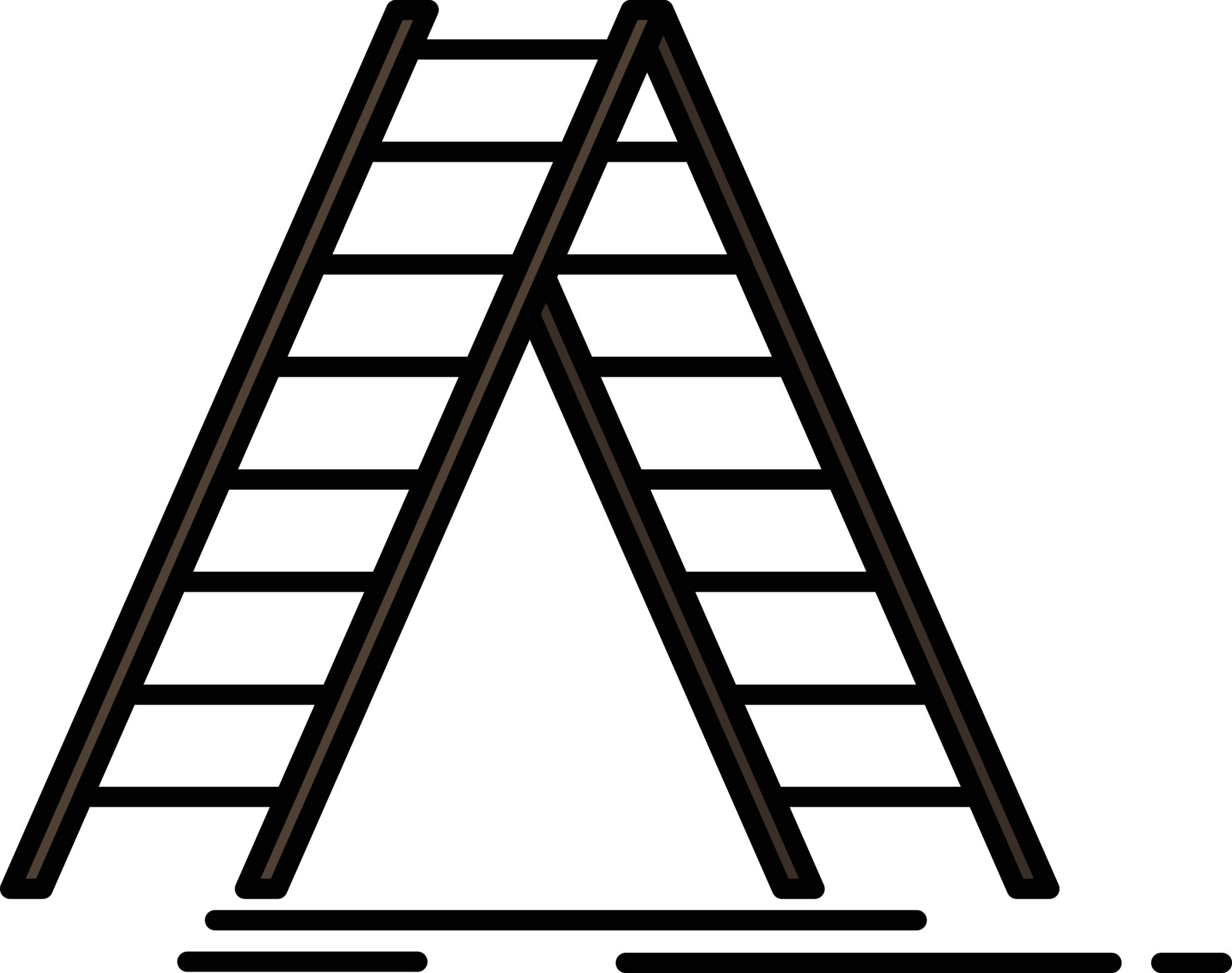 Ladder Building Construction Repair Flat Color Icon Vector icon banner