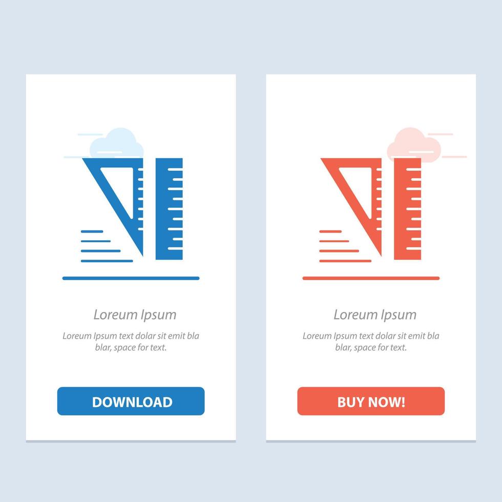 Education Geometrical Tools  Blue and Red Download and Buy Now web Widget Card Template vector