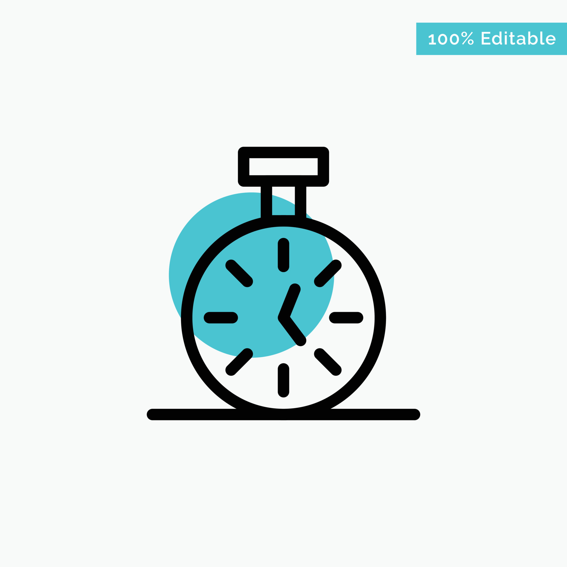 Stopwatch Time Timer Count turquoise highlight circle point Vector icon