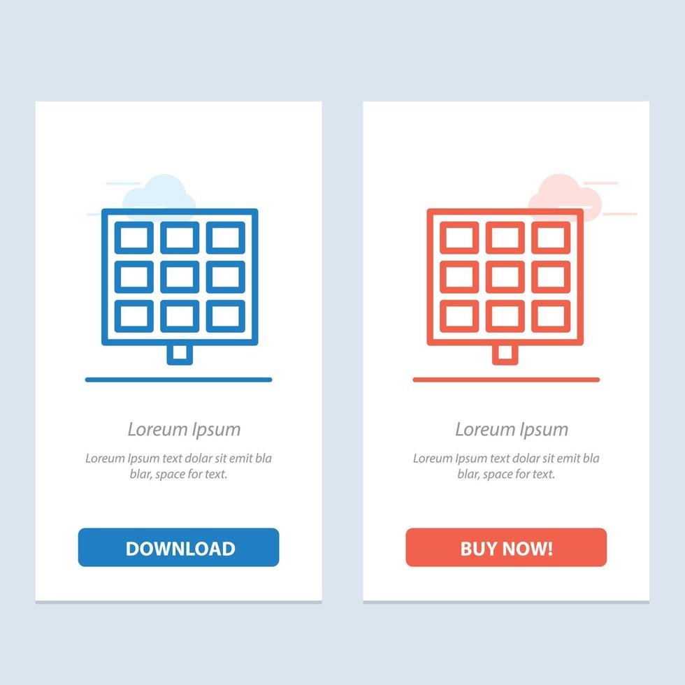 Panel Solar Construction  Blue and Red Download and Buy Now web Widget Card Template vector