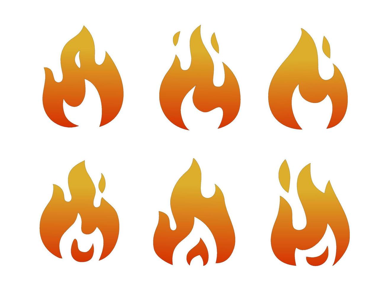 Shapes of fire set vector
