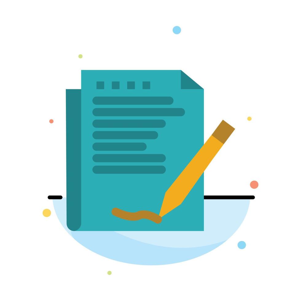 plantilla de icono de color plano abstracto de papel de diseño de formulario de informe de acuerdo vector