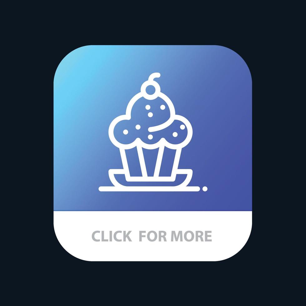 pastel postre muffin dulce acción de gracias botón de la aplicación móvil versión de línea de android e ios vector