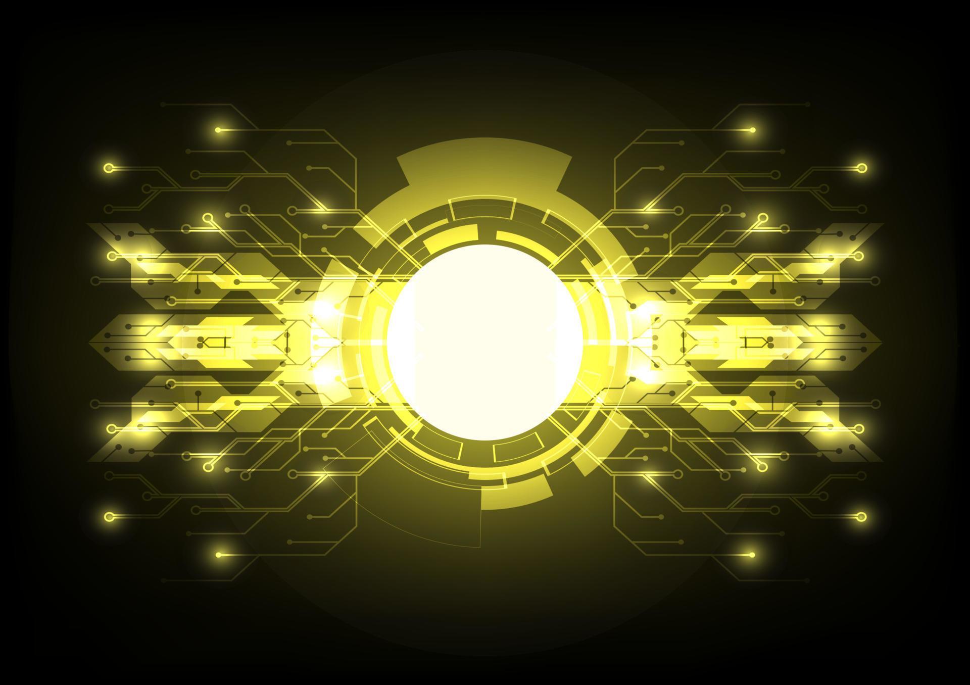 abstruct yellow or gold color technology computer circuit design