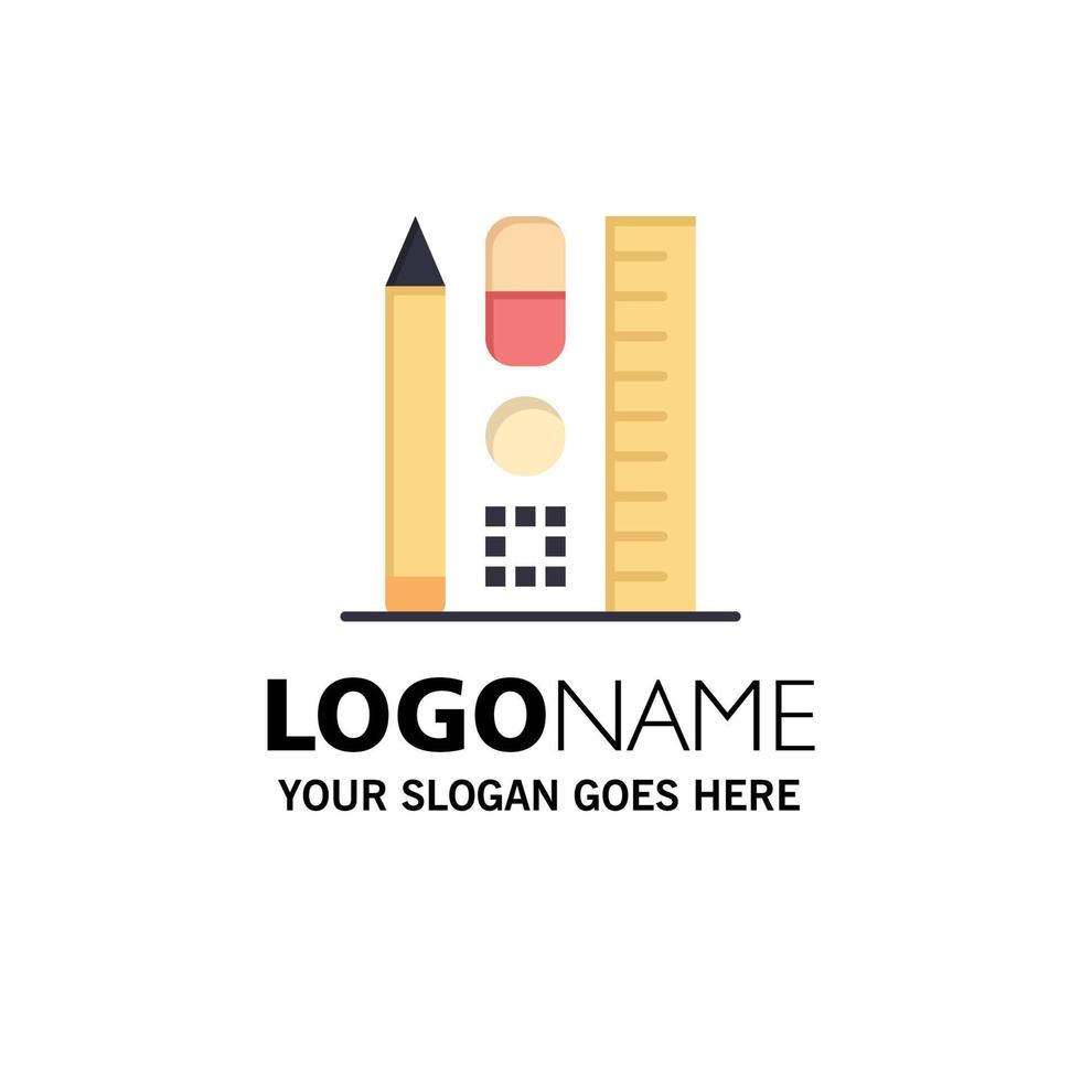 Pen Scale Education Online Business Logo Template Flat Color vector