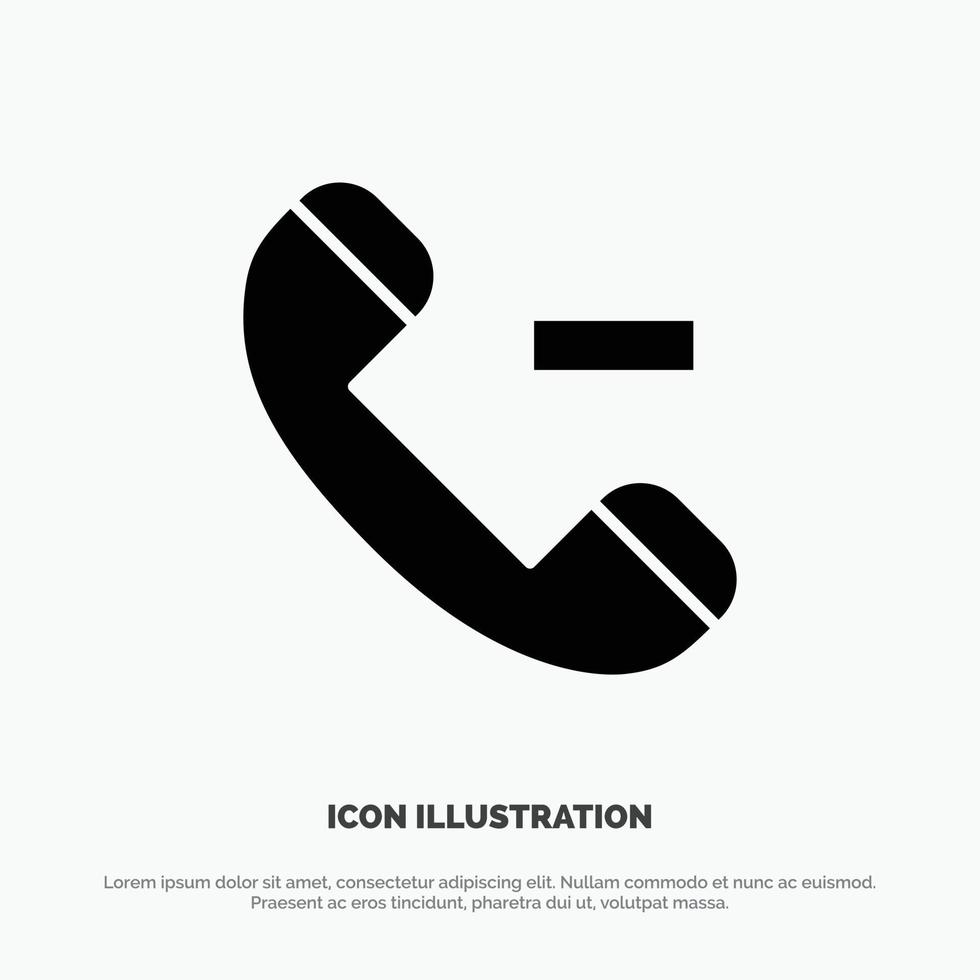 Call Contact Delete solid Glyph Icon vector