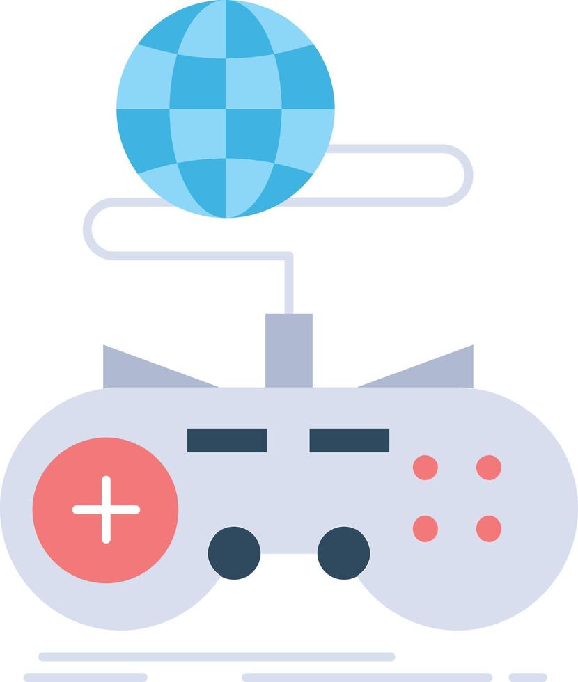 Game gaming internet multiplayer online Flat Color Icon Vector