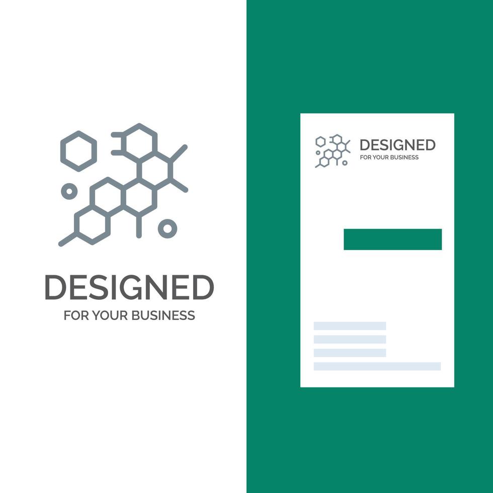Cell Molecule Science Grey Logo Design and Business Card Template vector