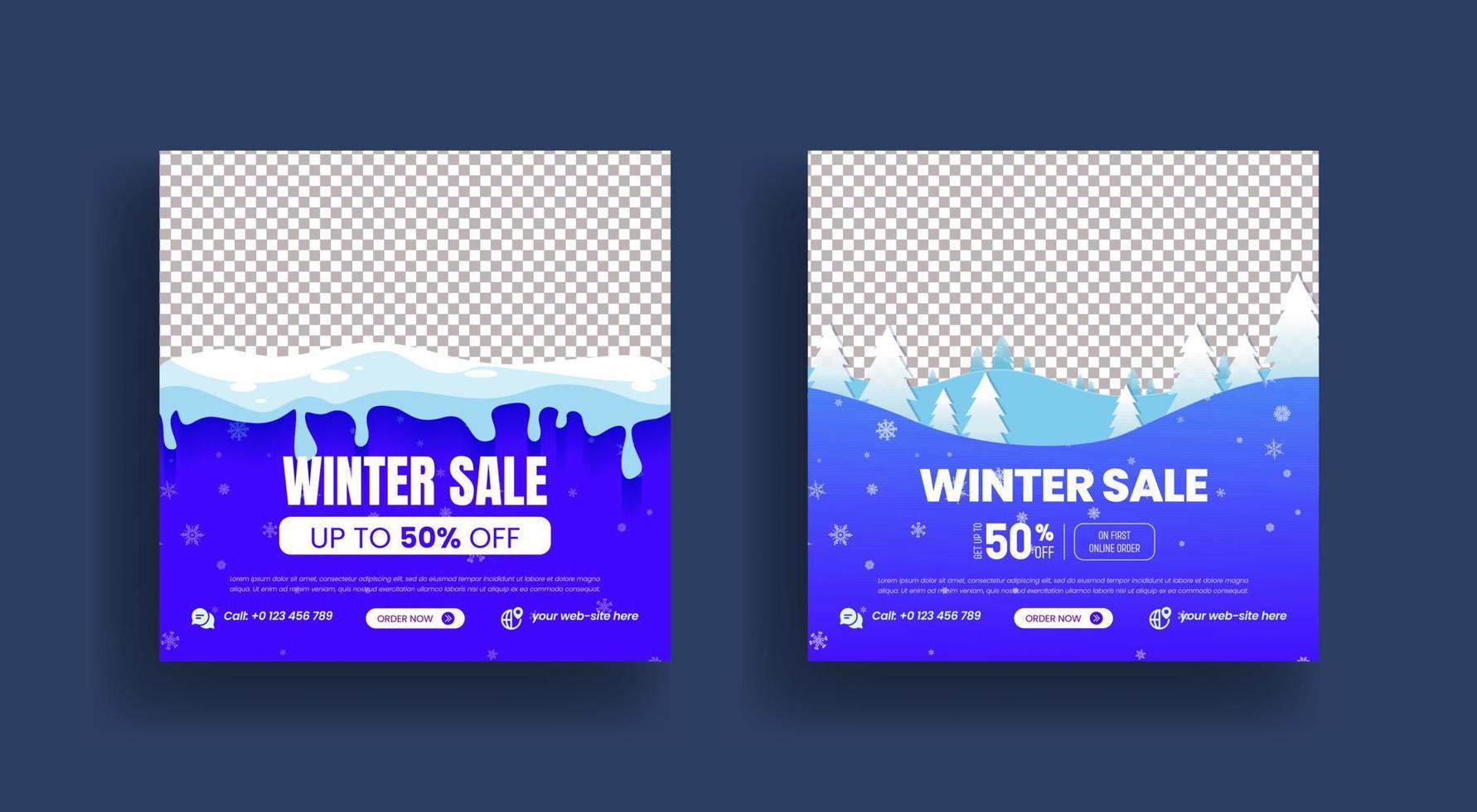 Winter fashion sale social media post, web banner ads template with modern 3d style suitable for website banner, square flyer or poster and marketing flyer design vector