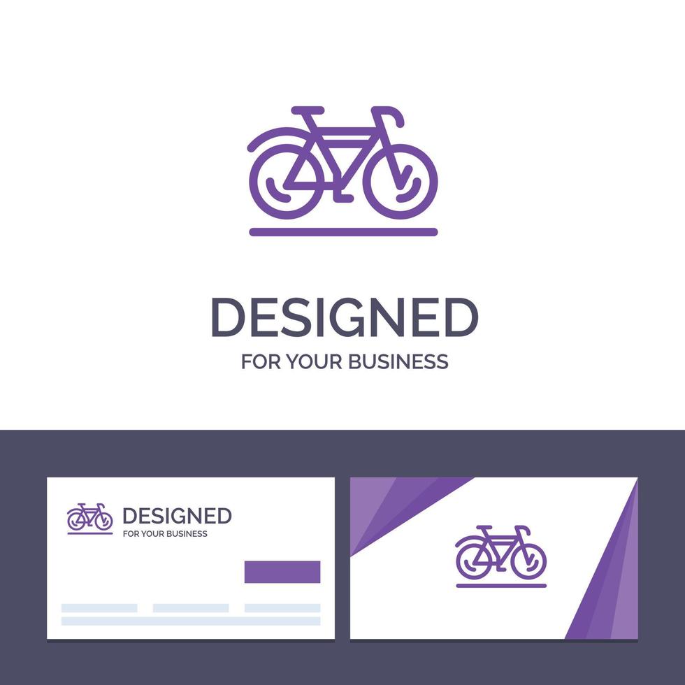 tarjeta de visita creativa y plantilla de logotipo bicicleta movimiento caminar deporte vector ilustración