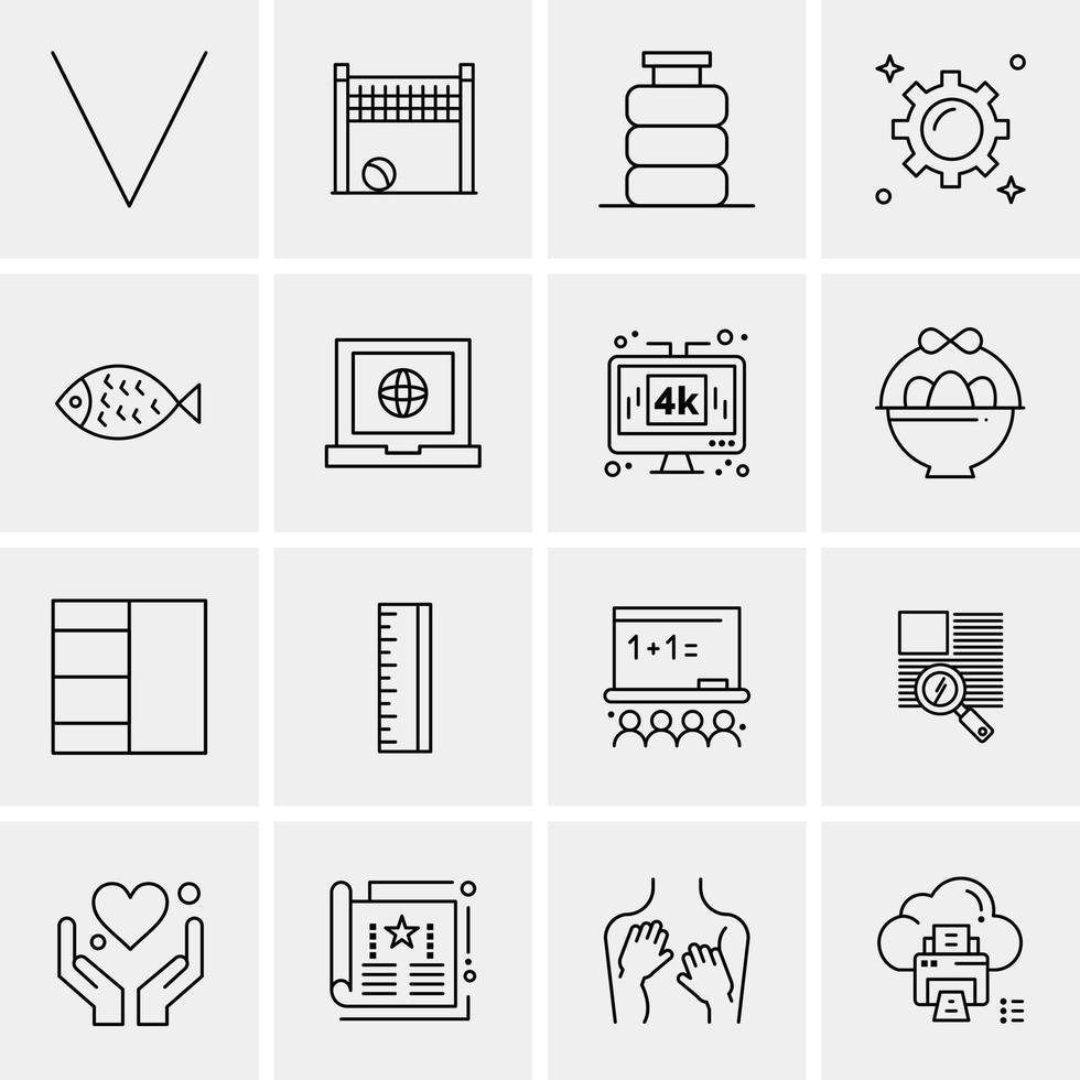 16 iconos universales de negocios vector ilustración de icono creativo para usar en proyectos relacionados con la web y dispositivos móviles