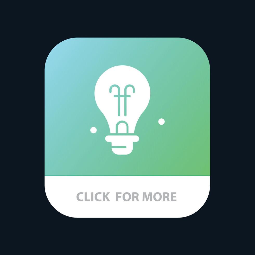 Bulb Education Idea Mobile App Button Android and IOS Glyph Version vector