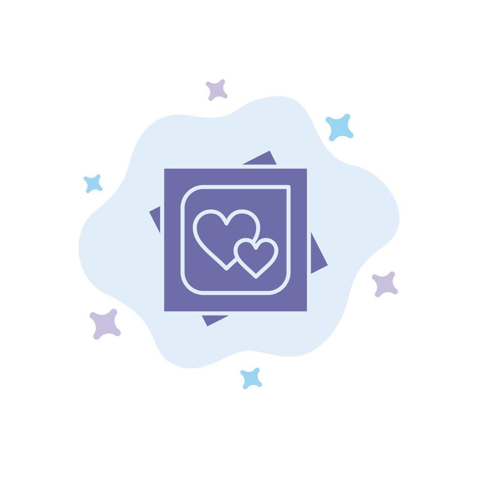 Card Heart Love Marriage Card Proposal Blue Icon on Abstract Cloud Background vector