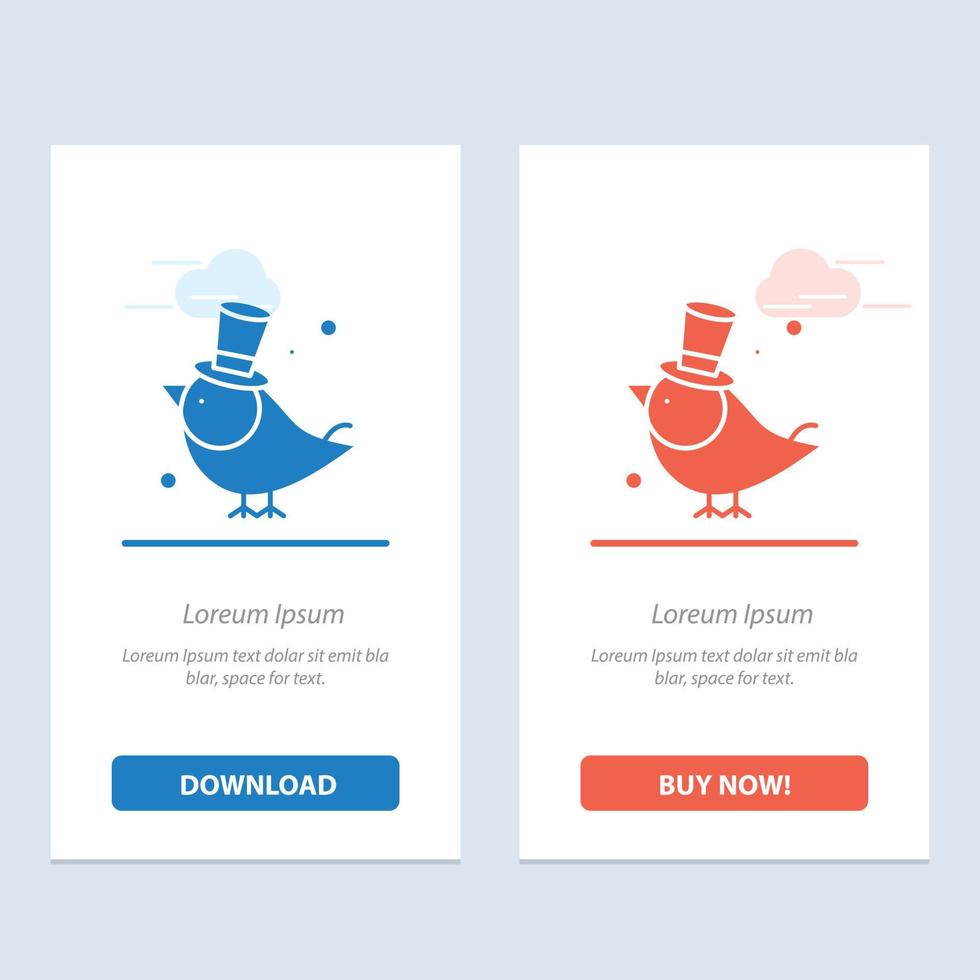 Bird Fly Pet Sparrow  Blue and Red Download and Buy Now web Widget Card Template vector