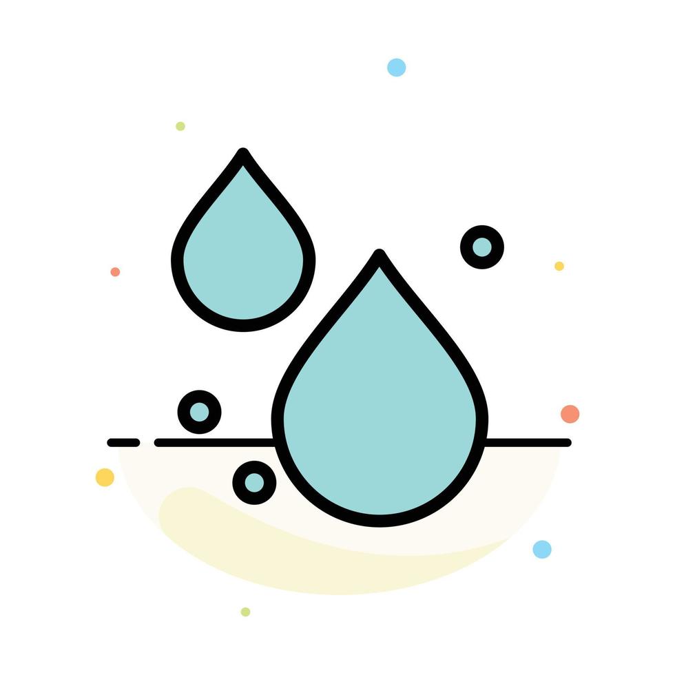 Water Drop Spring Abstract Flat Color Icon Template vector