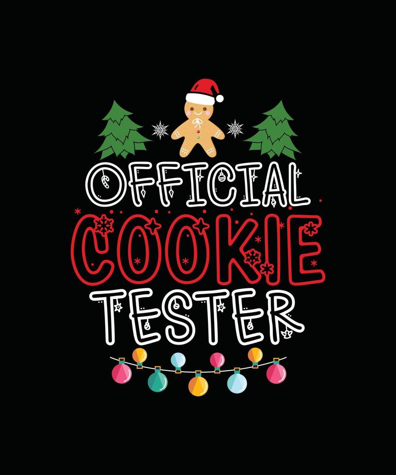 Official Cookie Tester Christmas T-shirt Design 13139868 Vector Art at
