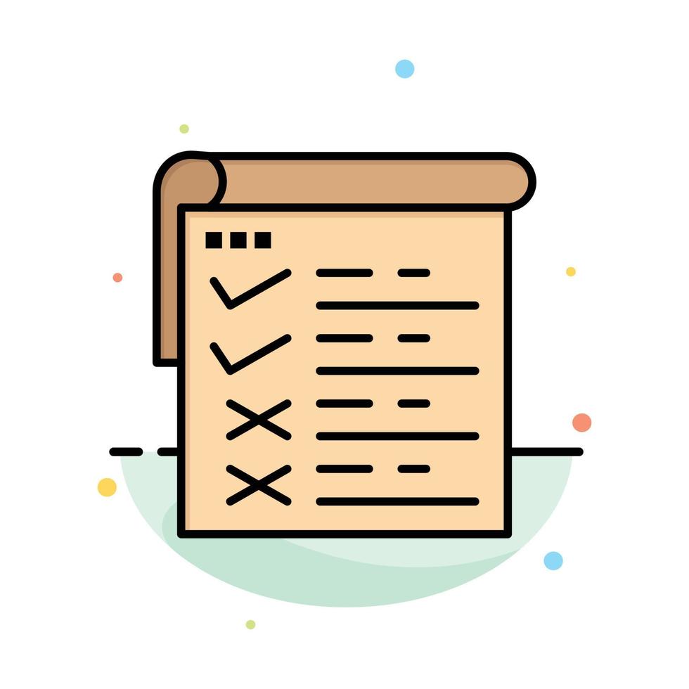 Checklist Testing Report Qa Abstract Flat Color Icon Template vector