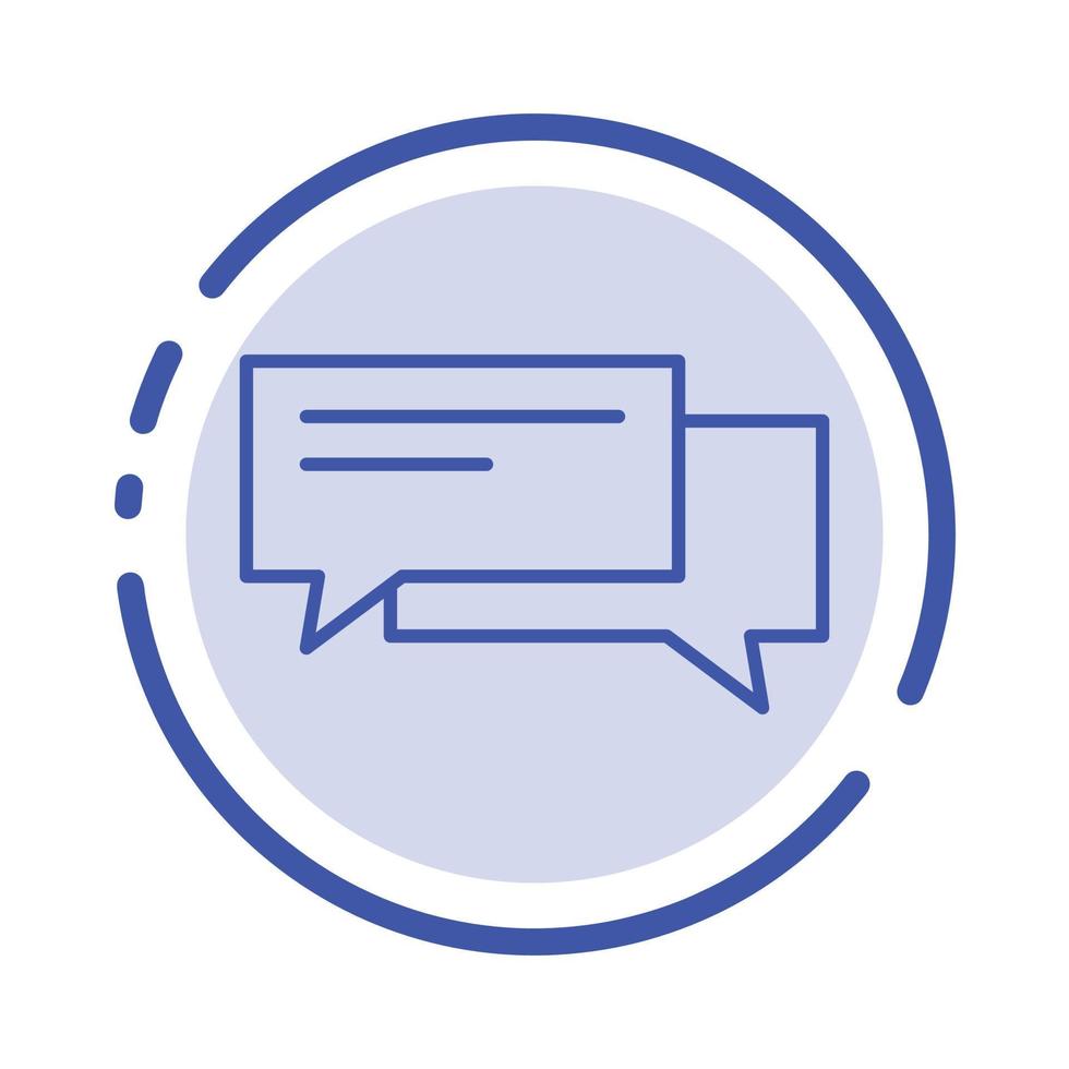 Chat Bubble Bubbles Communication Conversation Social Speech Blue Dotted Line Line Icon vector