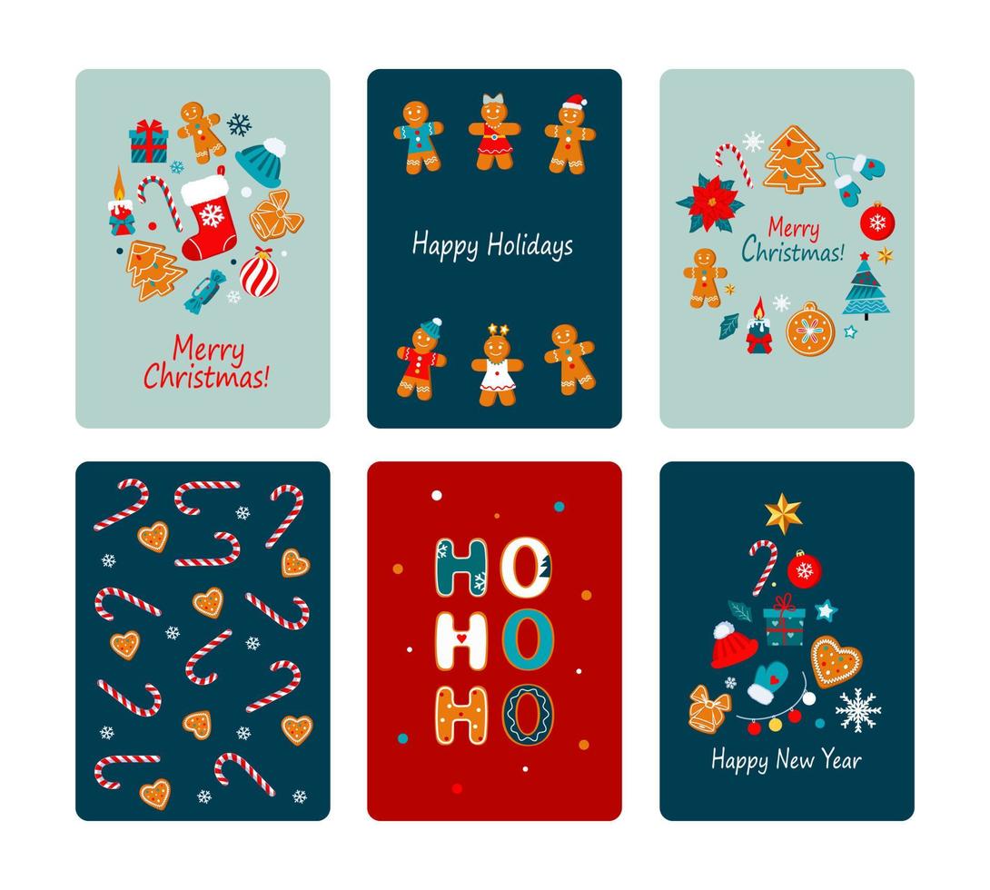 conjunto de ilustración vectorial de etiquetas de regalo de navidad vector