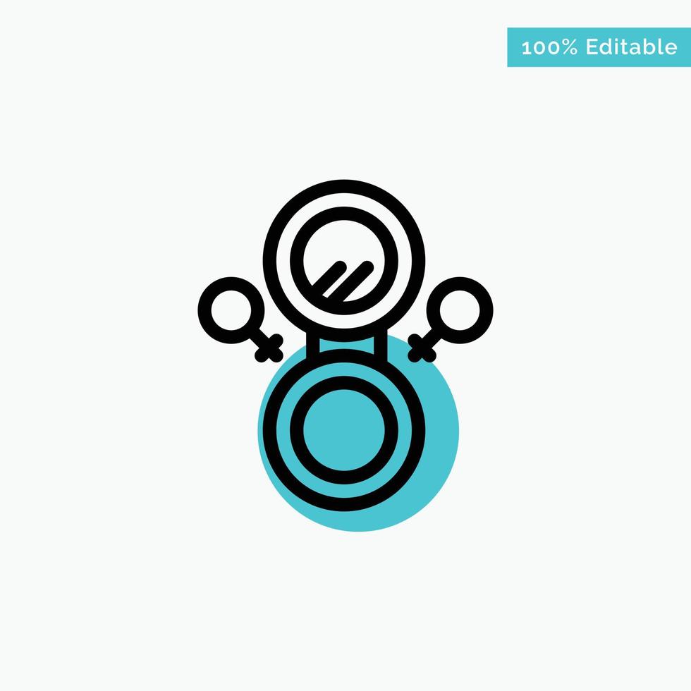 Mirror Eight Symbol turquoise highlight circle point Vector icon