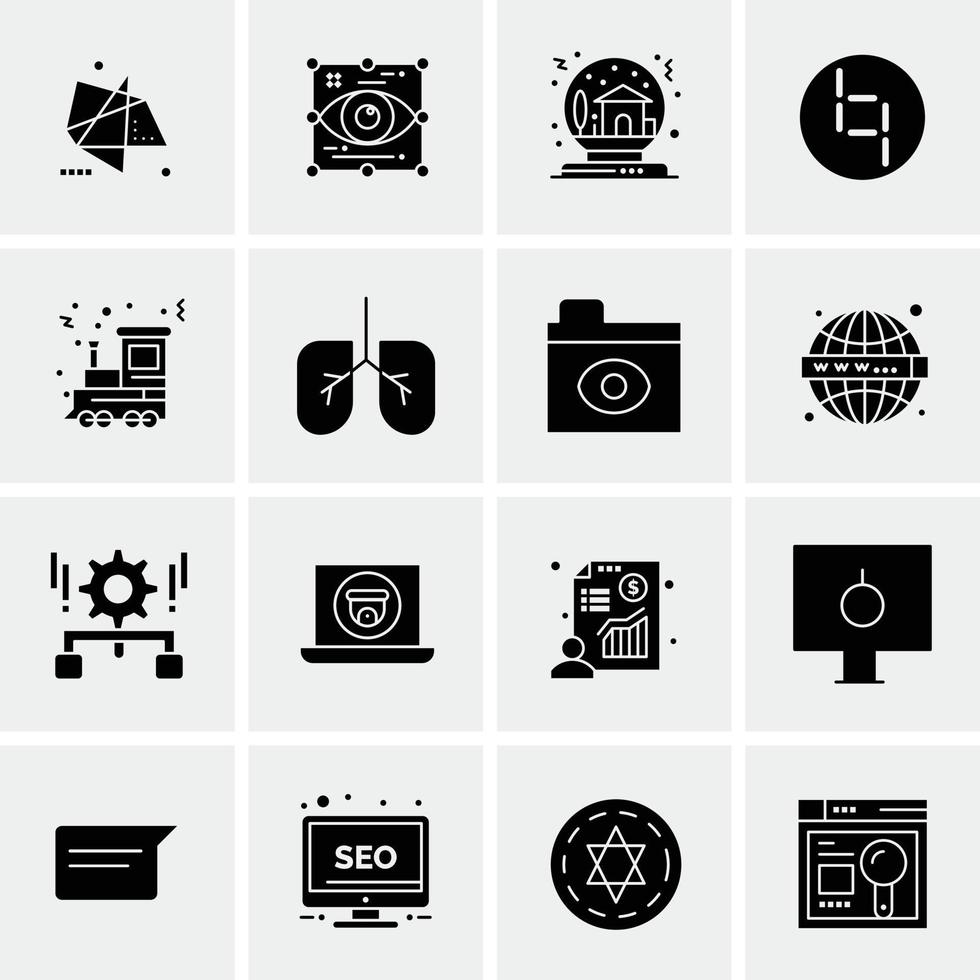 16 iconos universales de negocios vector ilustración de icono creativo para usar en proyectos relacionados con la web y dispositivos móviles