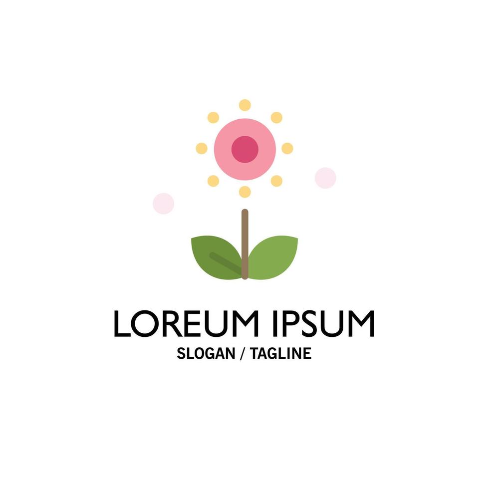 Flora Floral Flower Nature Spring Business Logo Template Flat Color vector