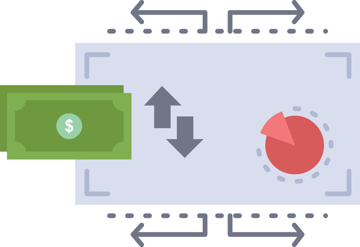 Finance flow marketing money payments Flat Color Icon Vector