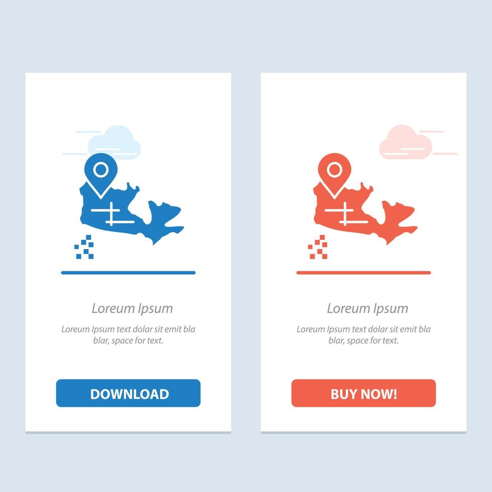 Canada Map Location  Blue and Red Download and Buy Now web Widget Card Template vector