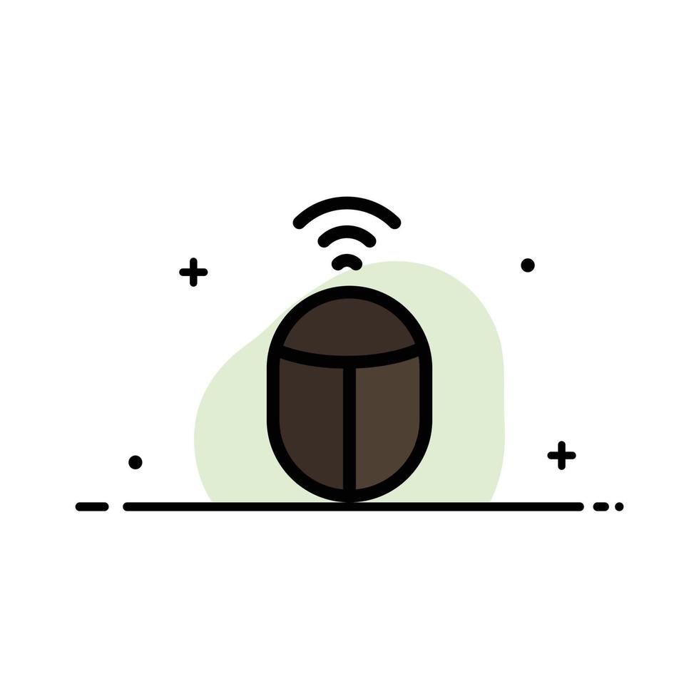 Mouse Wifi Computer  Business Flat Line Filled Icon Vector Banner Template