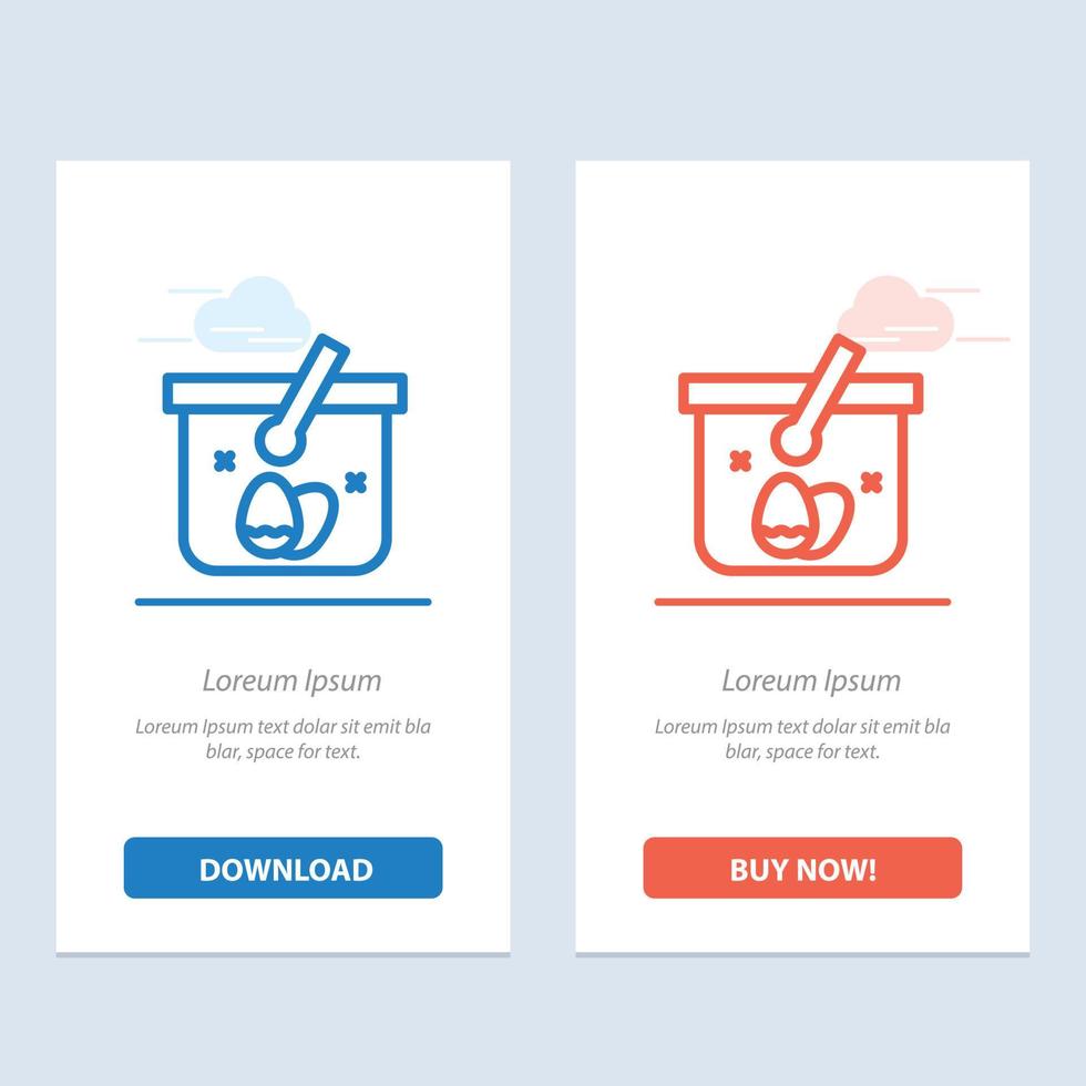 Basket Cart Egg Easter  Blue and Red Download and Buy Now web Widget Card Template vector