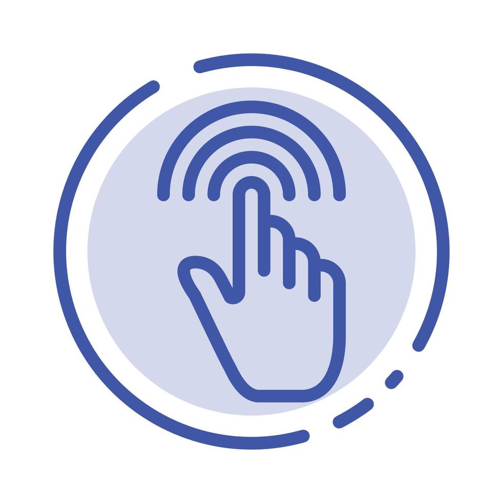 Finger Gestures Hand Interface Tap Blue Dotted Line Line Icon vector