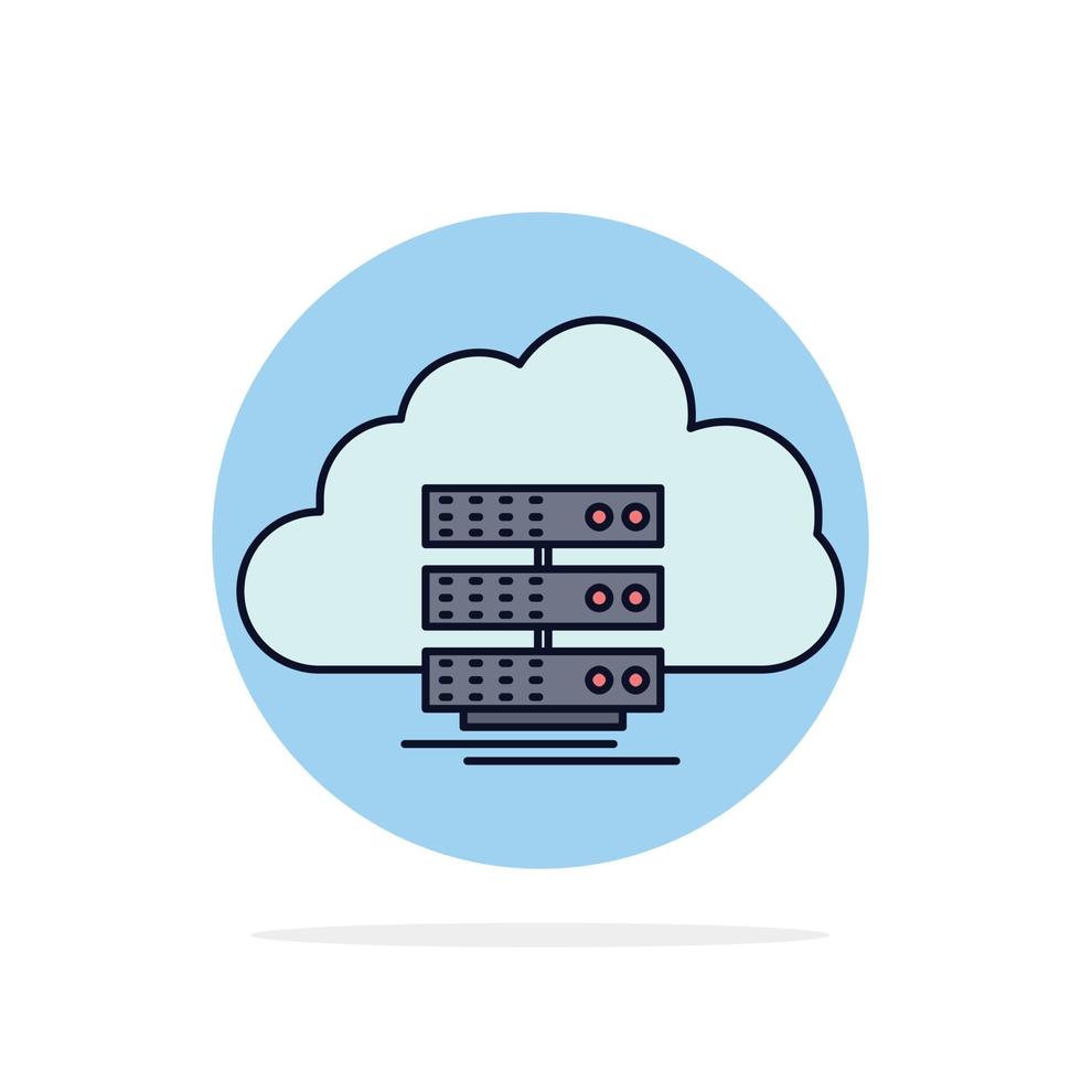 cloud storage computing data flow Flat Color Icon Vector