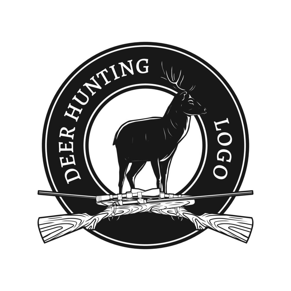 deer hunting logo design vector