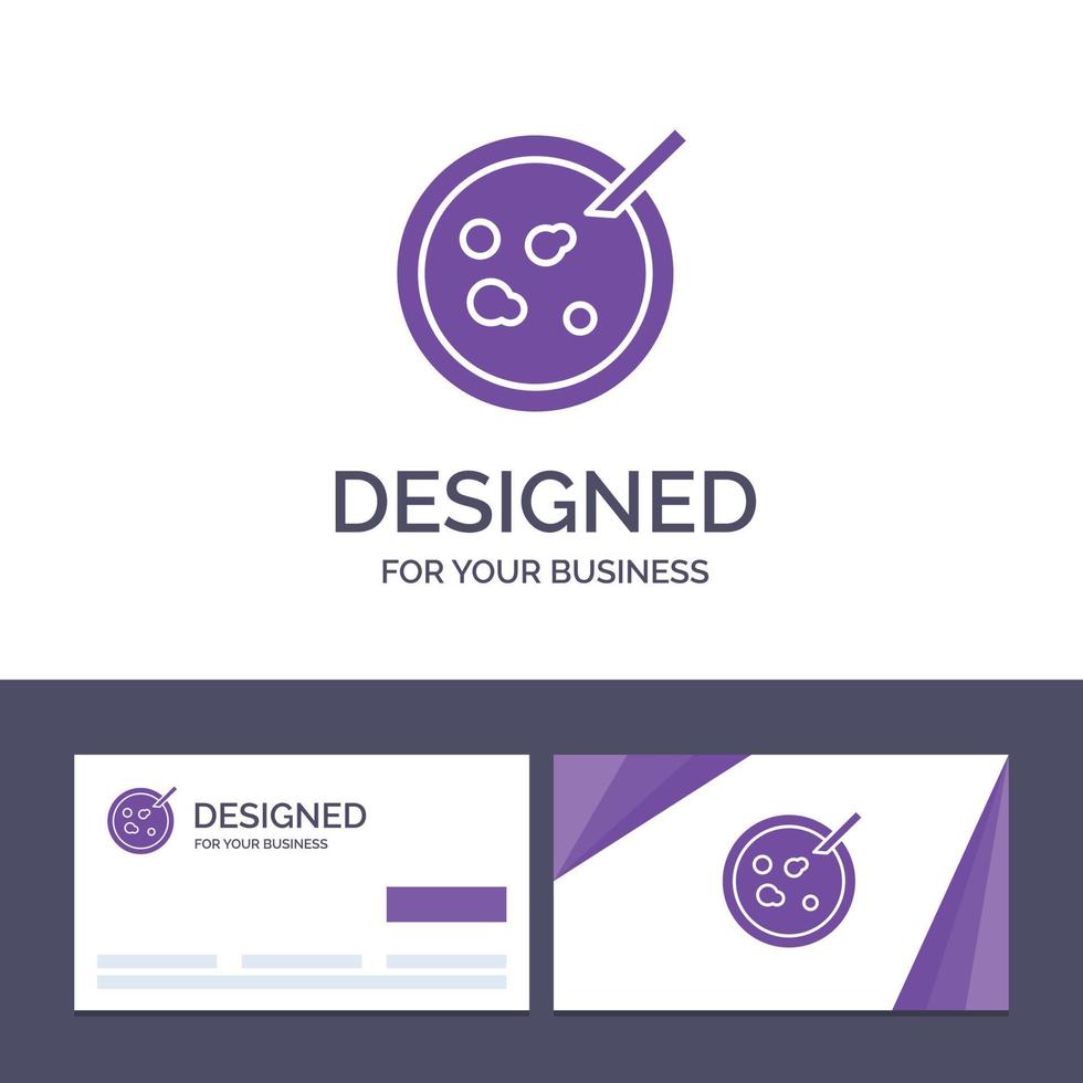 Creative Business Card and Logo template Petri Dish Analysis Medical Vector Illustration