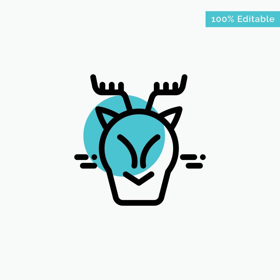Alpine Arctic Canada Reindeer turquoise highlight circle point Vector icon