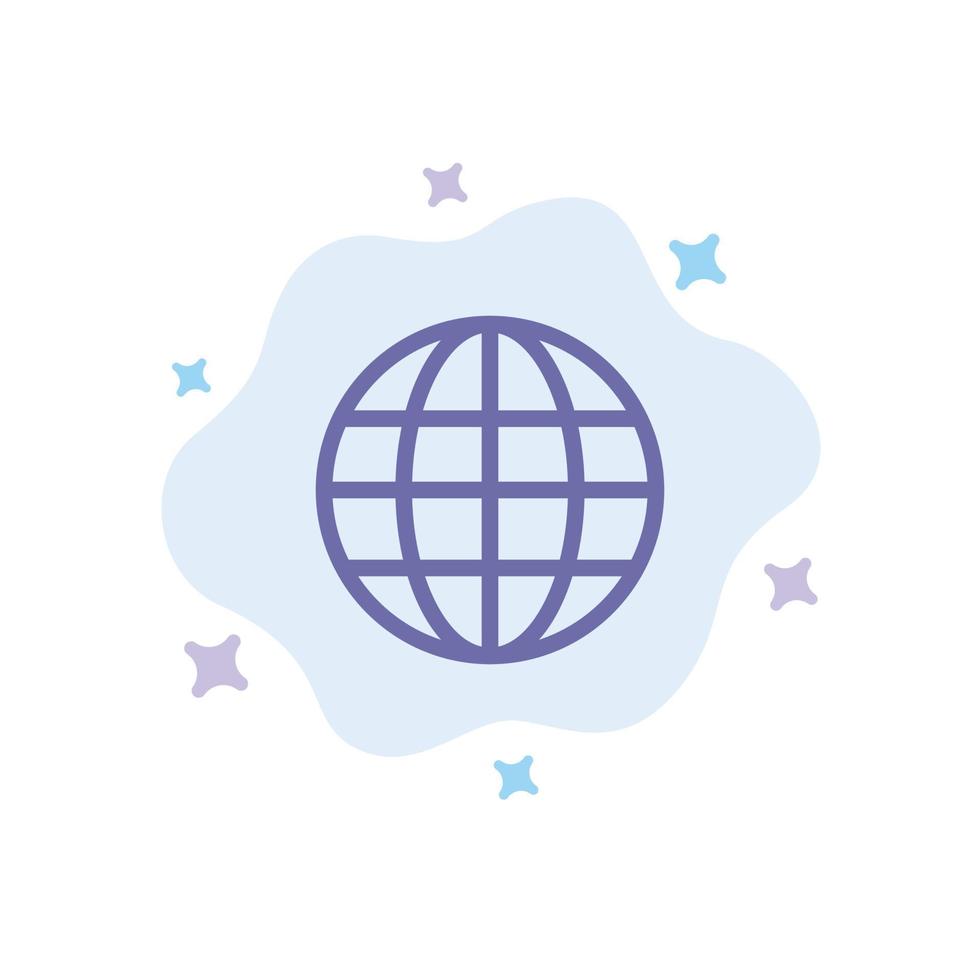 World Globe Map Internet Blue Icon on Abstract Cloud Background vector