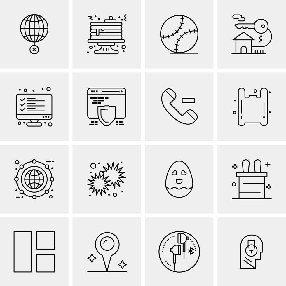 16 iconos de negocios universales vector ilustración de icono creativo para usar en proyectos relacionados con la web y dispositivos móviles