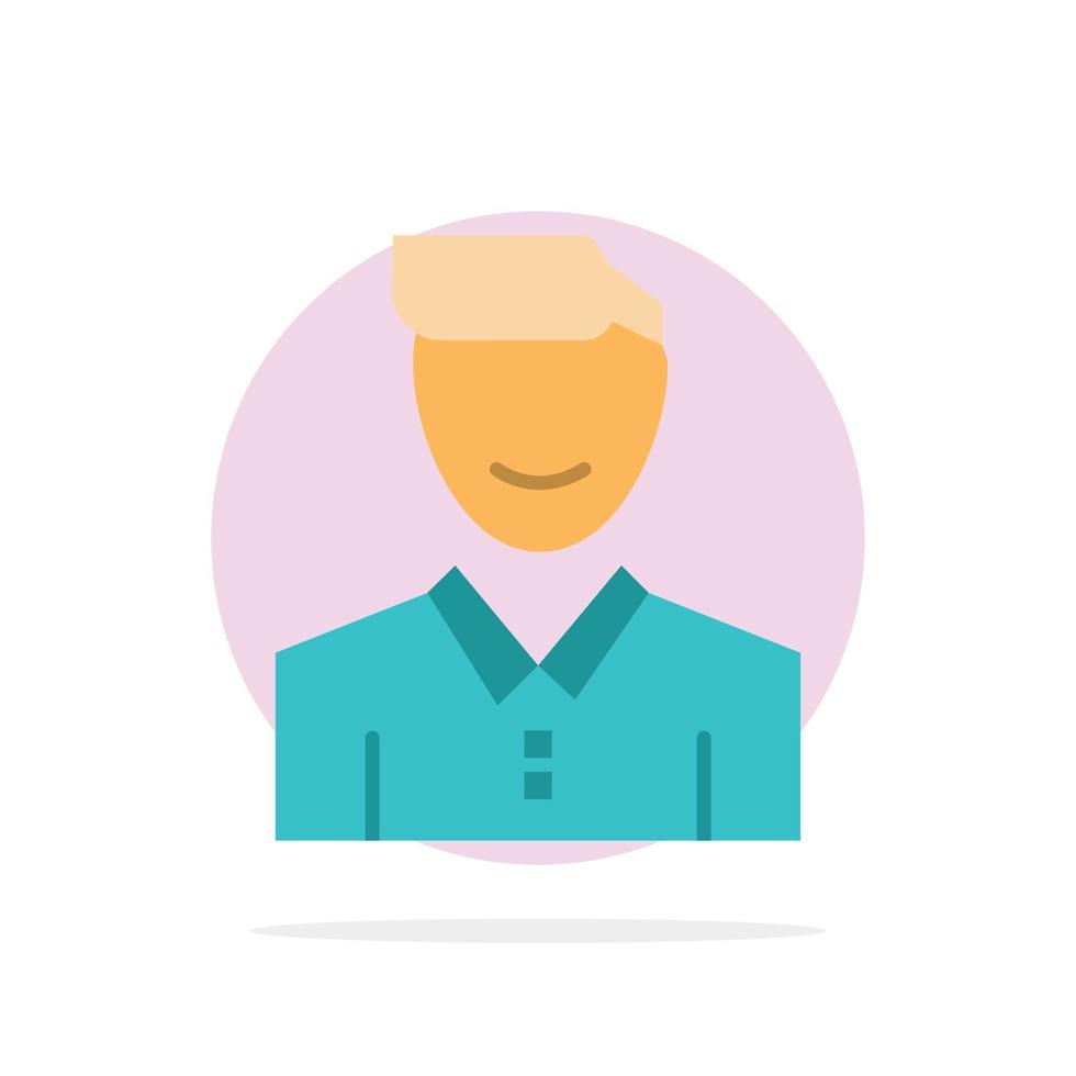 Avatar Client Face Happy Man Person User Abstract Circle Background Flat color Icon vector