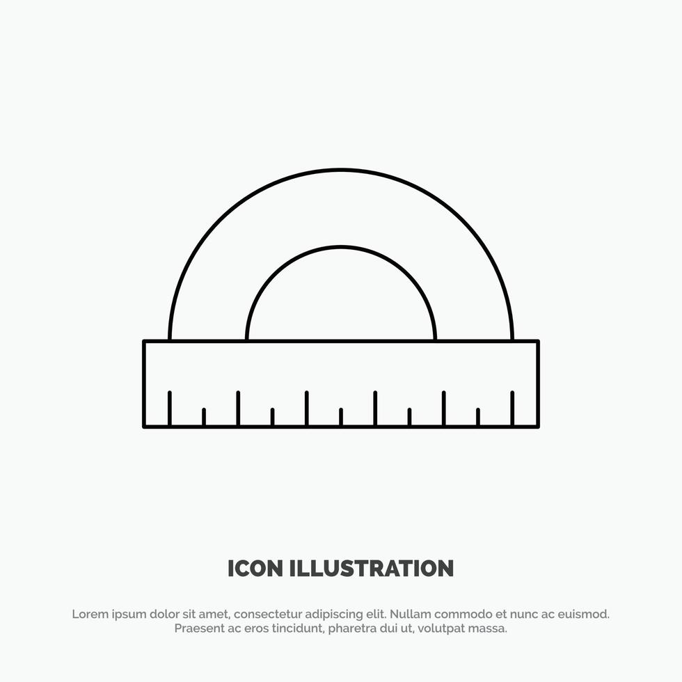 Angle Construction Measure Ruler Scale Line Icon Vector