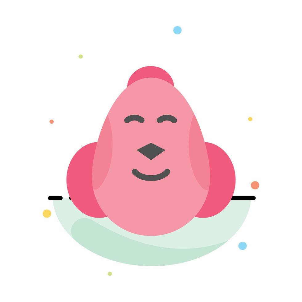 Egg Chicken Easter Baby Happy Abstract Flat Color Icon Template vector