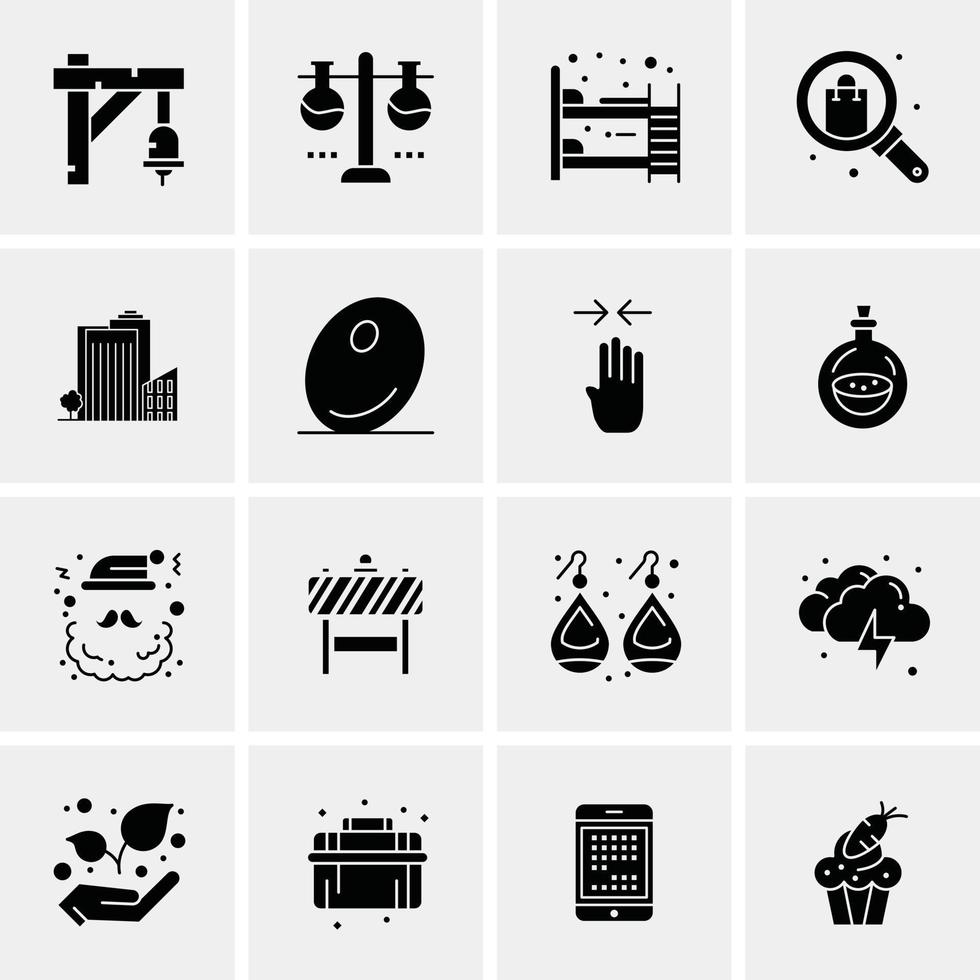 16 iconos de negocios universales vector ilustración de icono creativo para usar en proyectos relacionados con la web y dispositivos móviles