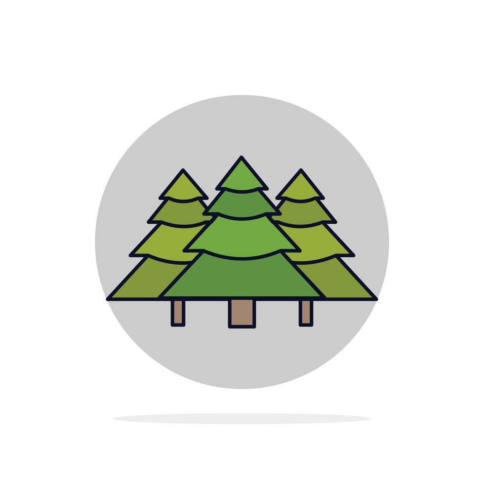 forest camping jungle tree pines Flat Color Icon Vector